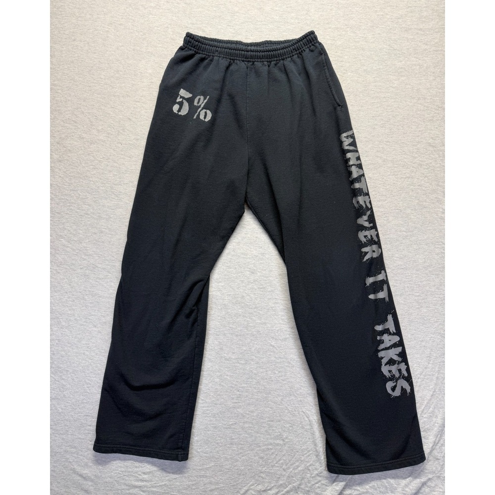 Jerzees NuBlend Fleece Sweatpants Men Large Black Cotton Gym & Training Athletic